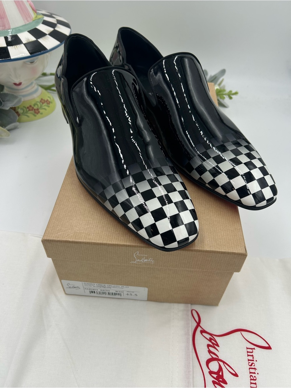 Men's Christian Louboutin, dandy chick Formula One Orlato loafers size 45.5